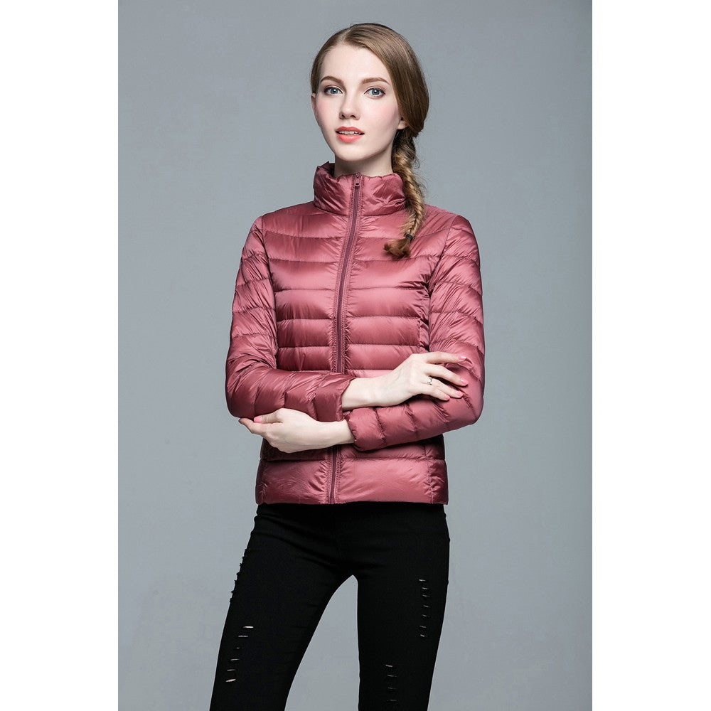 Womens Stand-up Collar Jacket K-6002 Pink