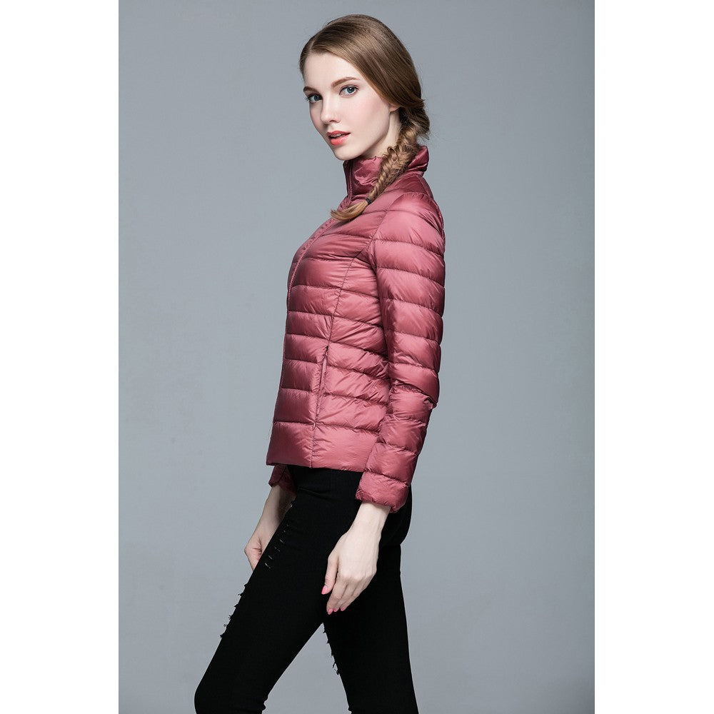 Womens Stand-up Collar Jacket K-6002 Pink