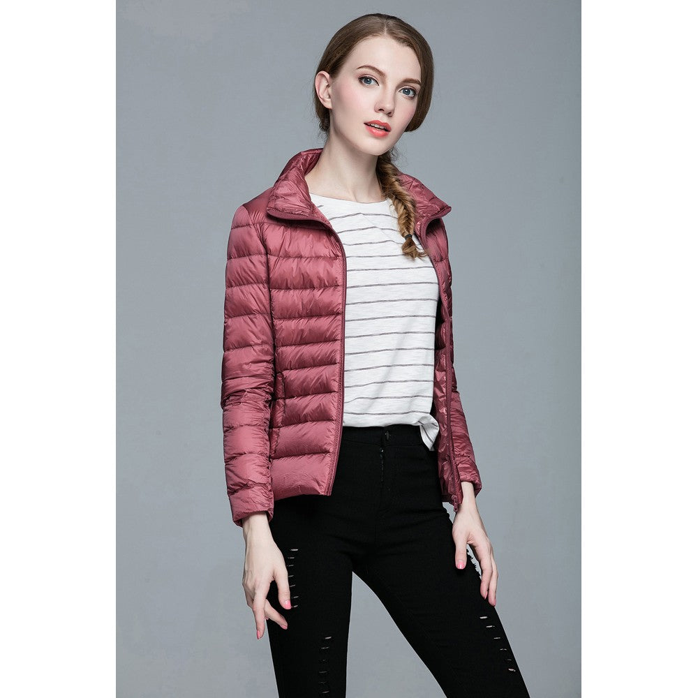 Womens Stand-up Collar Jacket K-6002 Pink