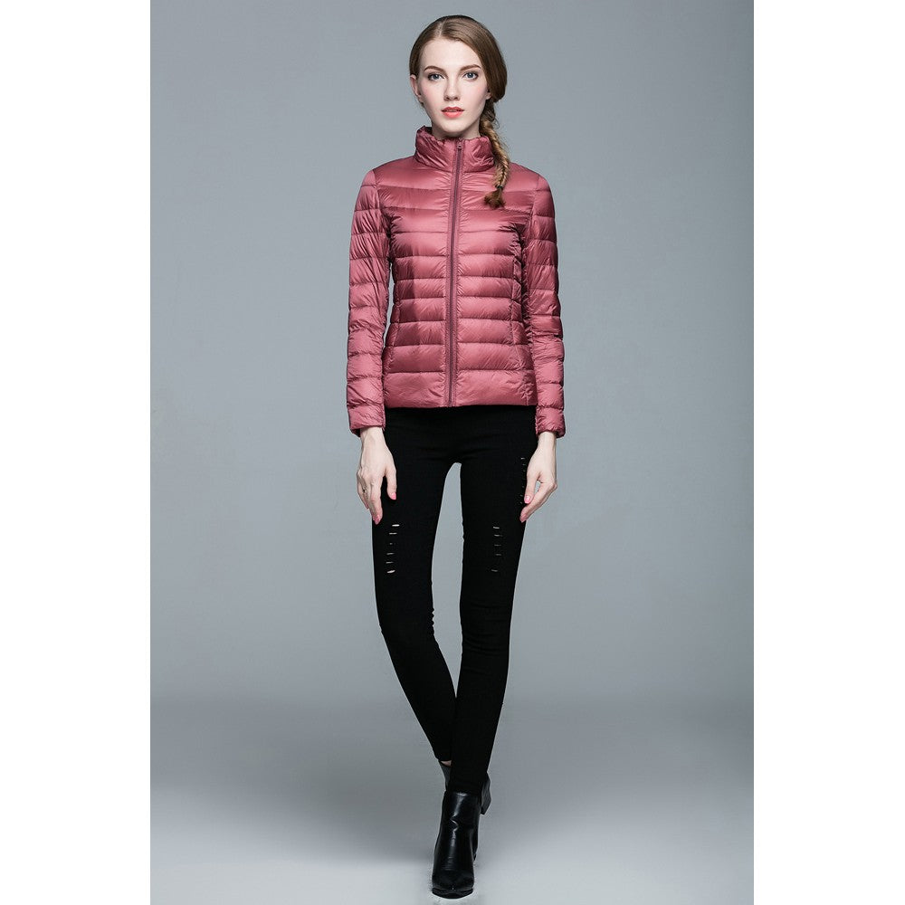 Womens Stand-up Collar Jacket K-6002 Pink