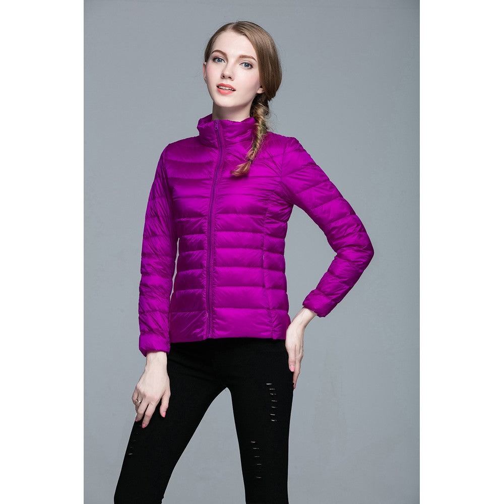 Womens Stand-up Collar Jacket K-6002 Purple