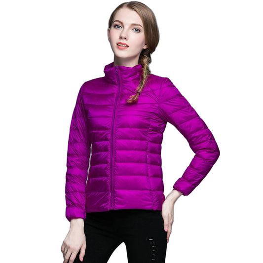 Womens Stand-up Collar Jacket K-6002 Purple