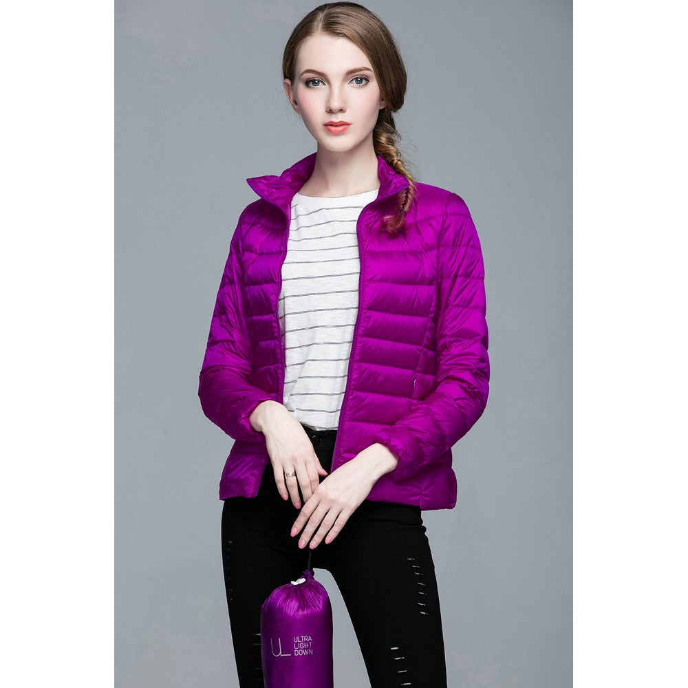 Womens Stand-up Collar Jacket K-6002 Purple
