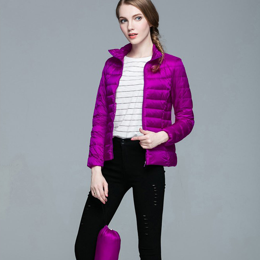 Womens Stand-up Collar Jacket K-6002 Purple