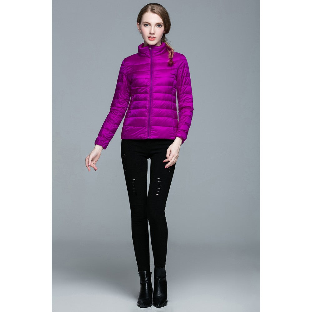 Womens Stand-up Collar Jacket K-6002 Purple