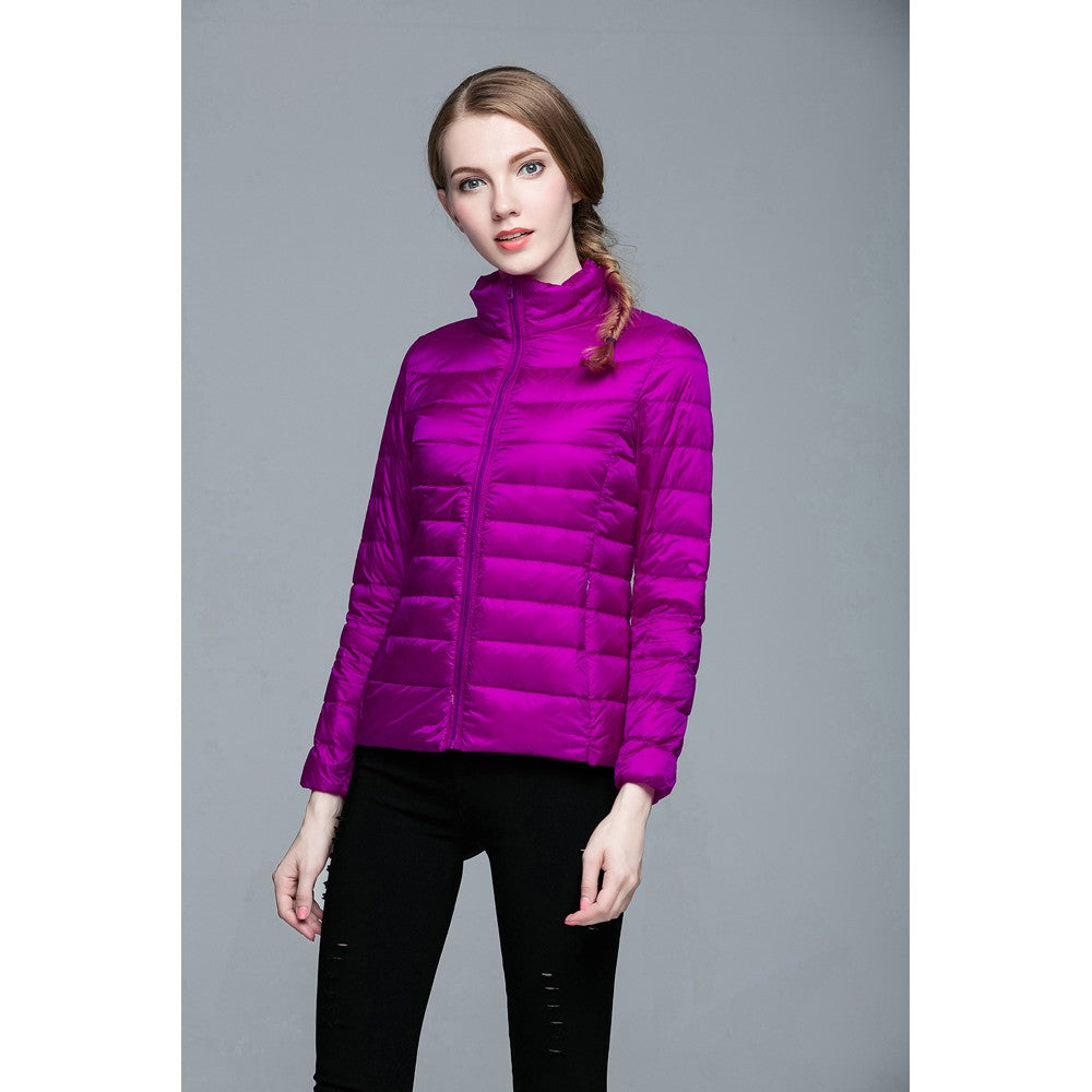 Womens Stand-up Collar Jacket K-6002 Purple