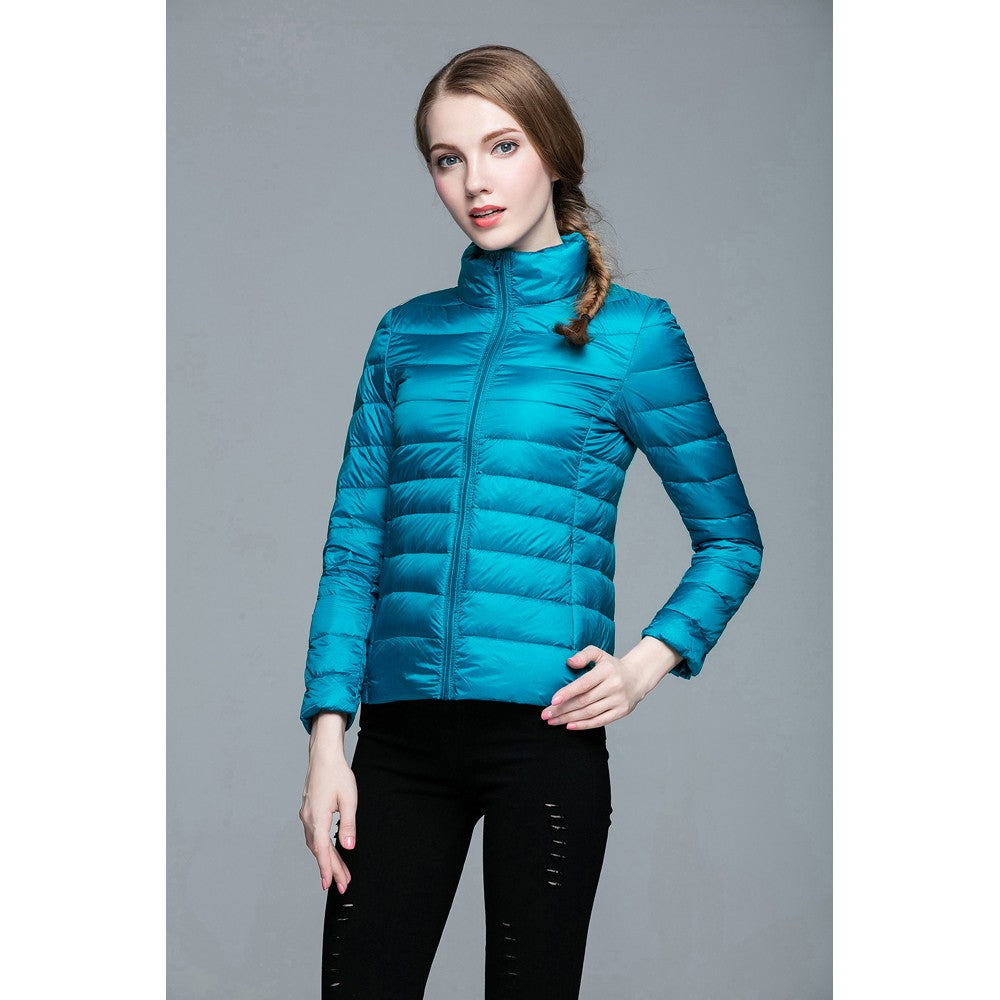 Womens Stand-up Collar Jacket K-6002 Blue