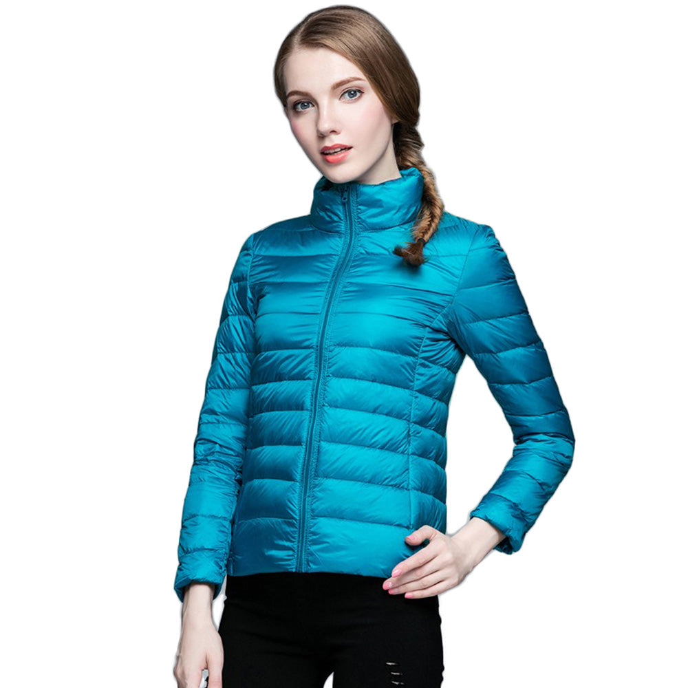 Womens Stand-up Collar Jacket K-6002 Blue