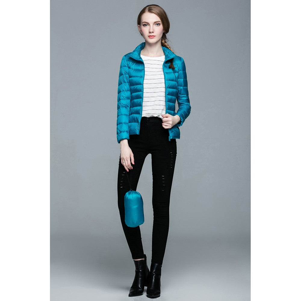 Womens Stand-up Collar Jacket K-6002 Blue