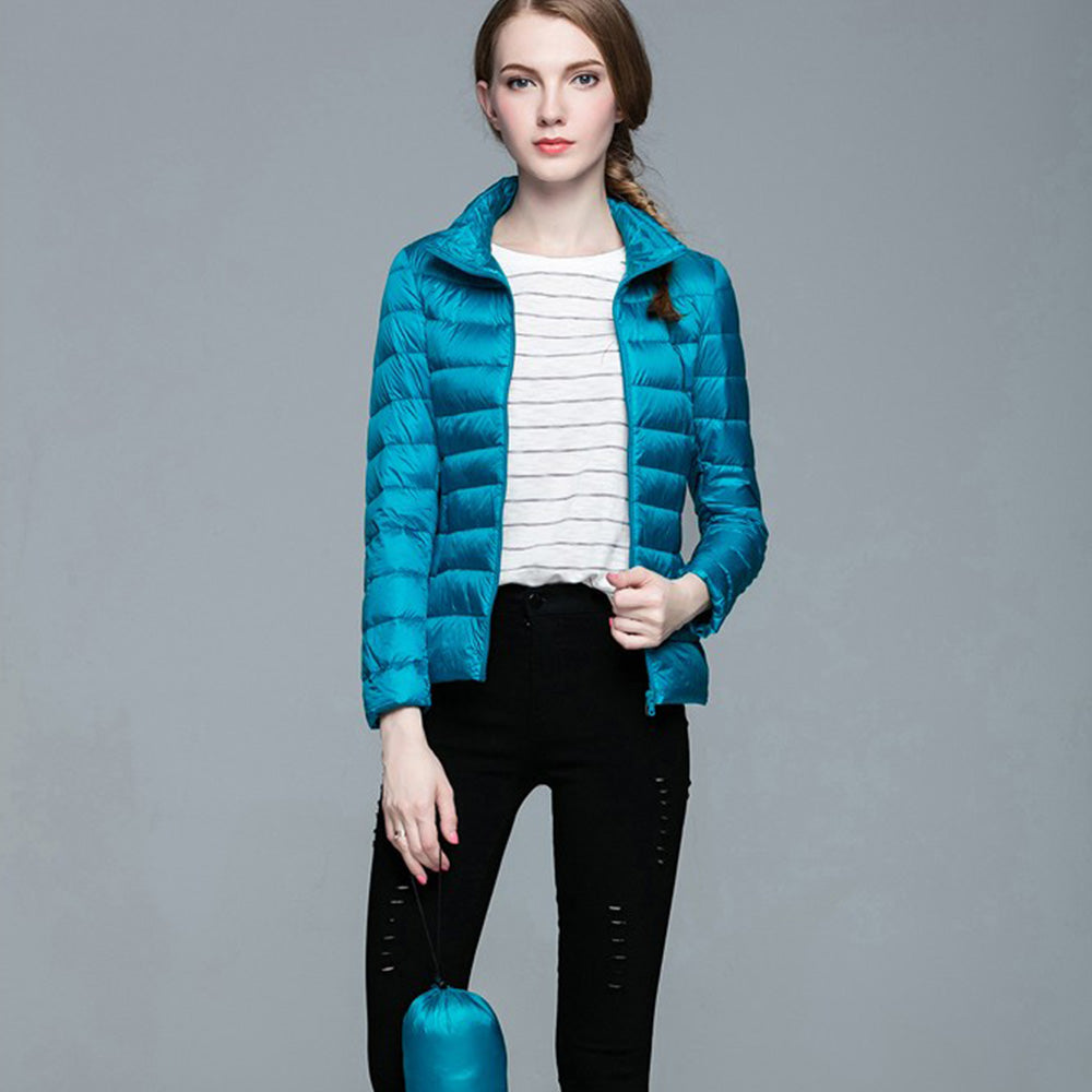 Womens Stand-up Collar Jacket K-6002 Blue