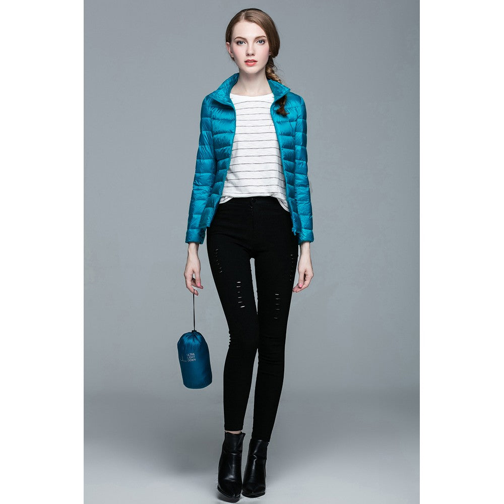 Womens Stand-up Collar Jacket K-6002 Blue