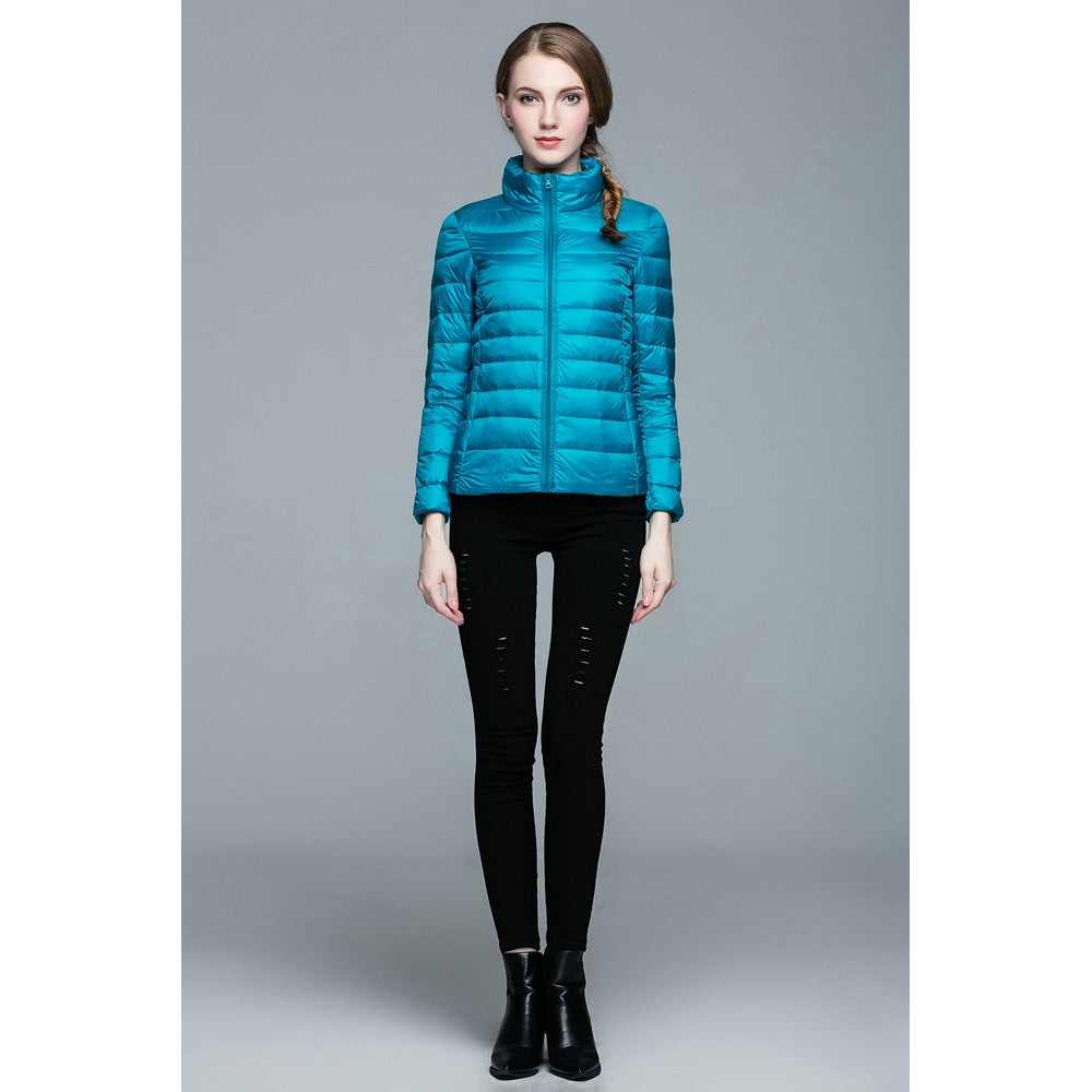 Womens Stand-up Collar Jacket K-6002 Blue