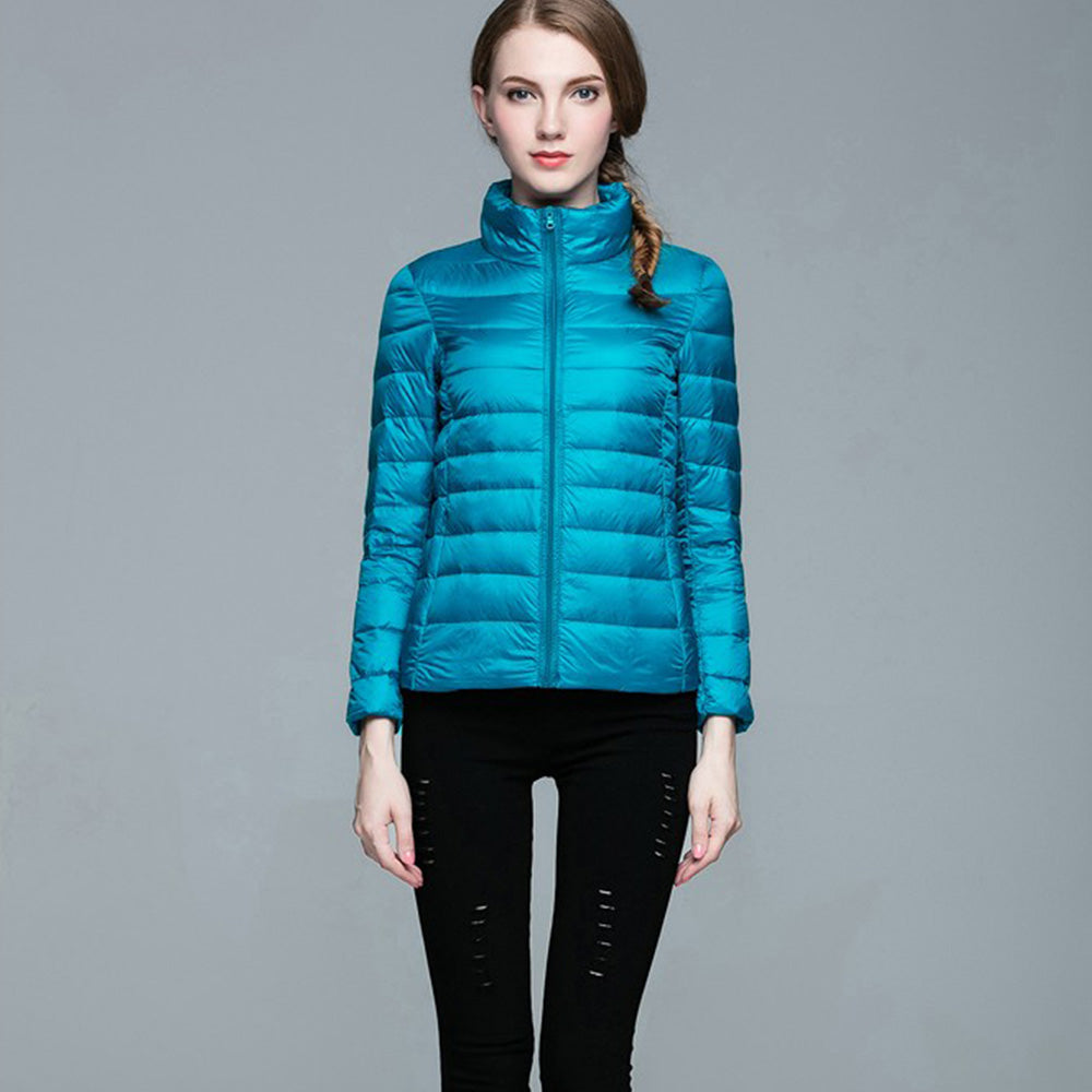 Womens Stand-up Collar Jacket K-6002 Blue