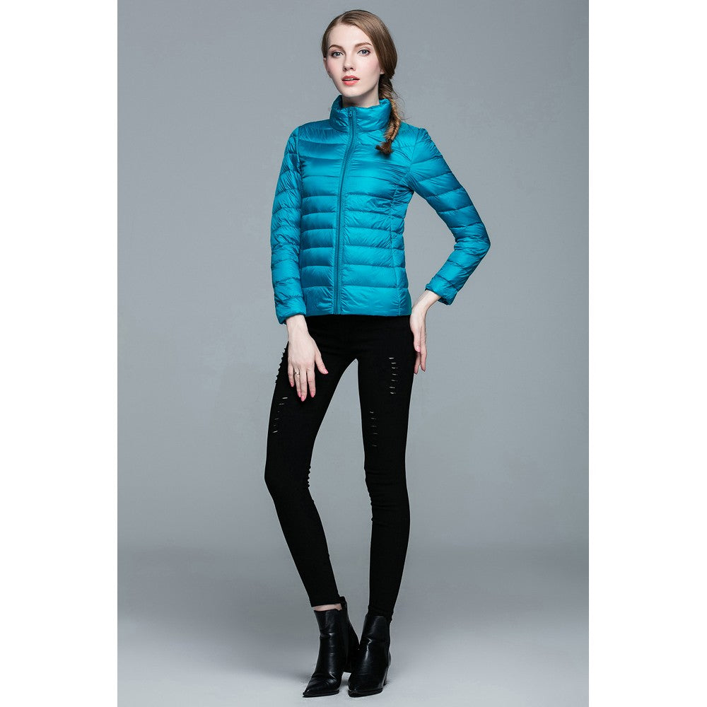 Womens Stand-up Collar Jacket K-6002 Blue