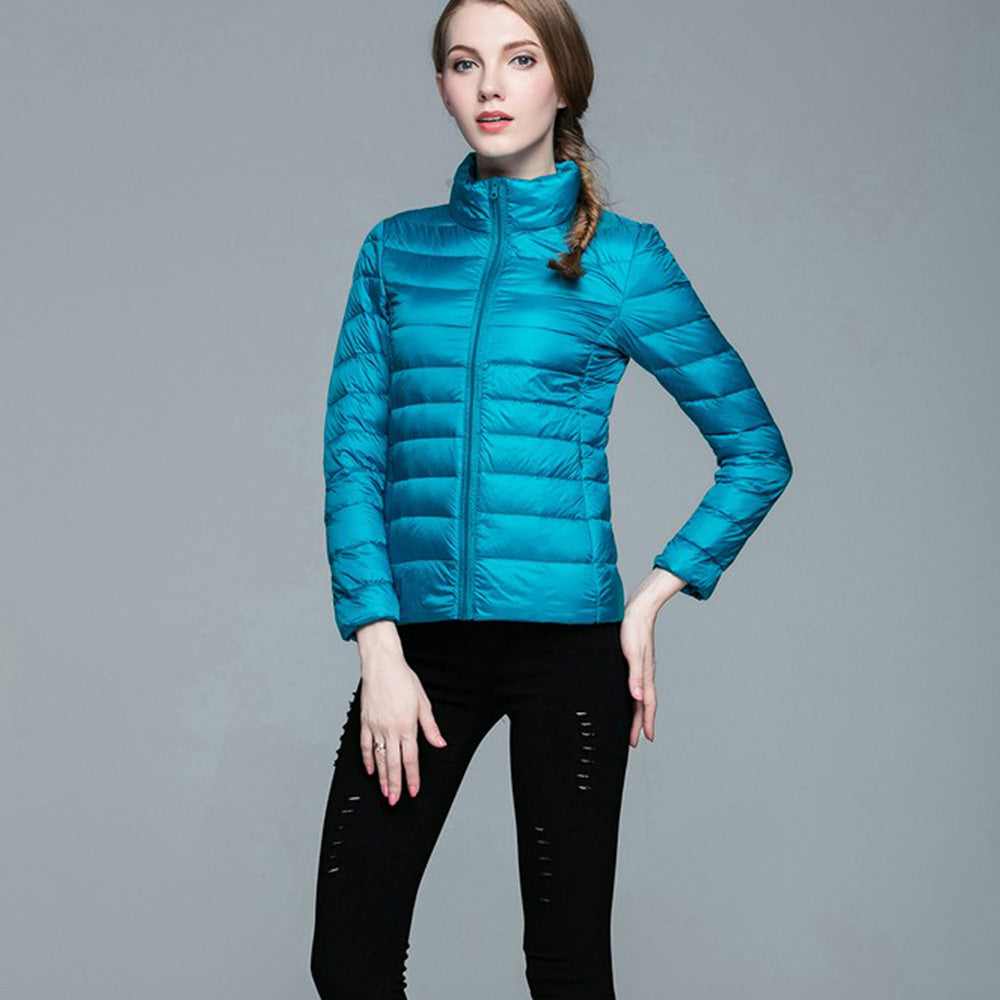 Womens Stand-up Collar Jacket K-6002 Blue