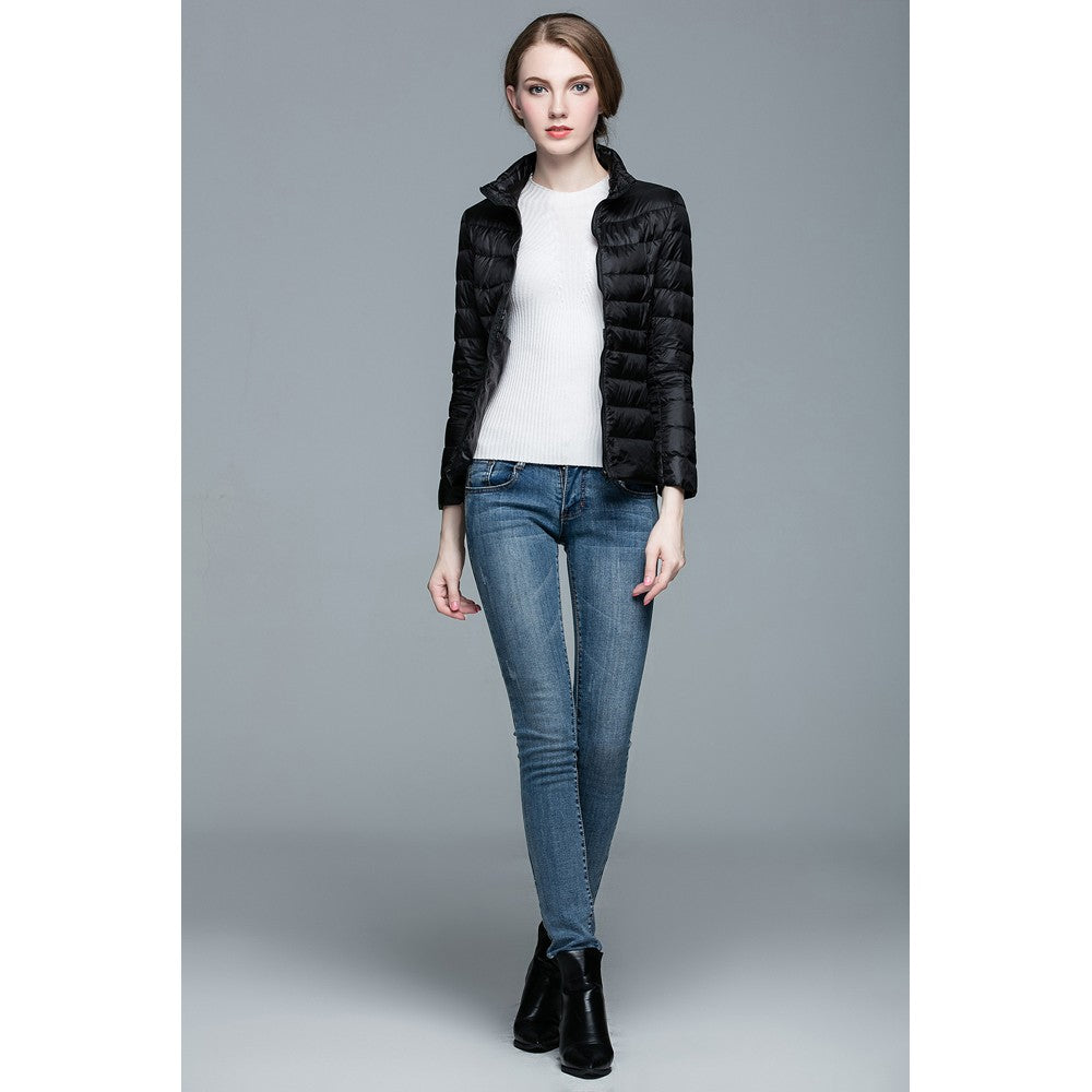 Womens Stand-up Collar Jacket K-6002 Black