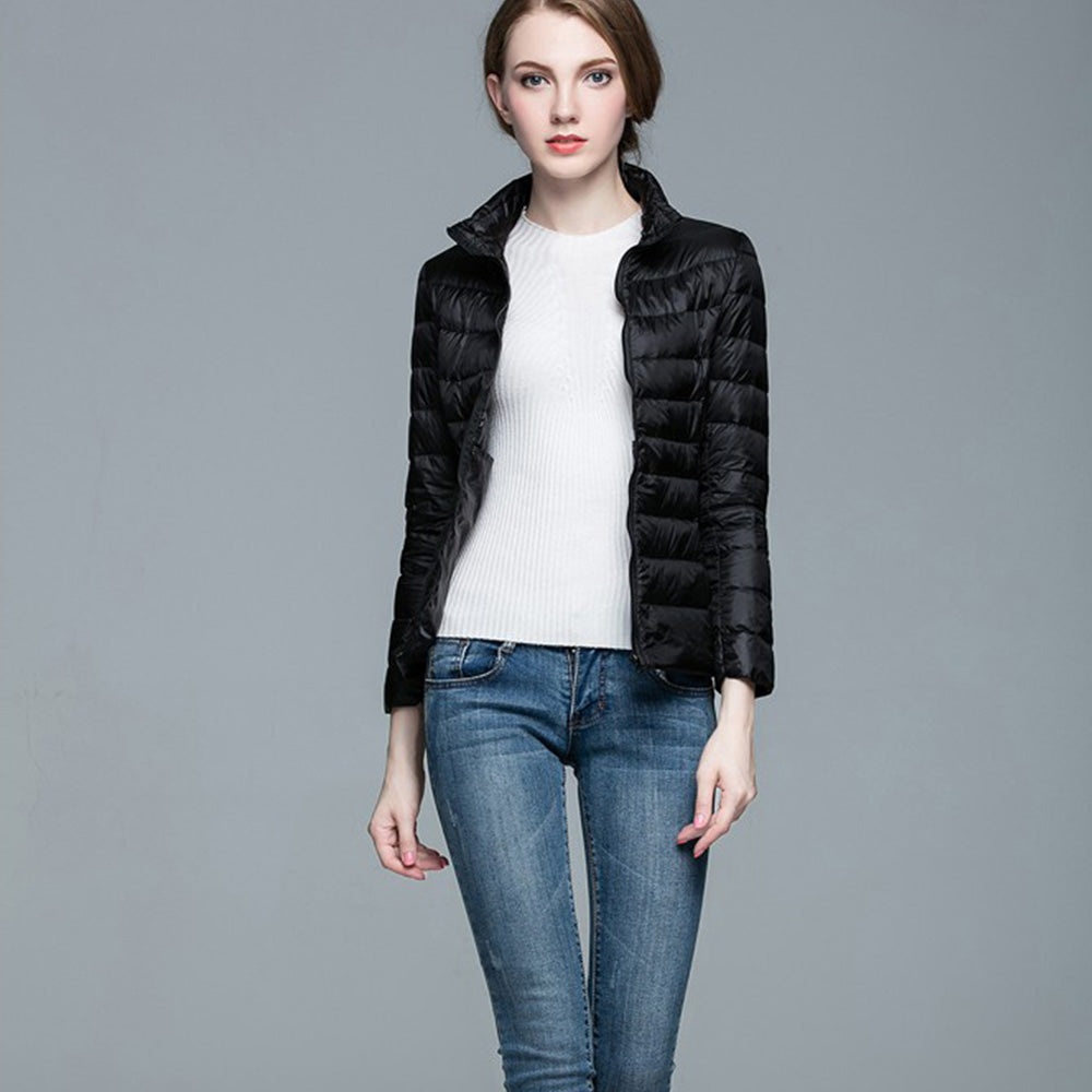 Womens Stand-up Collar Jacket K-6002 Black