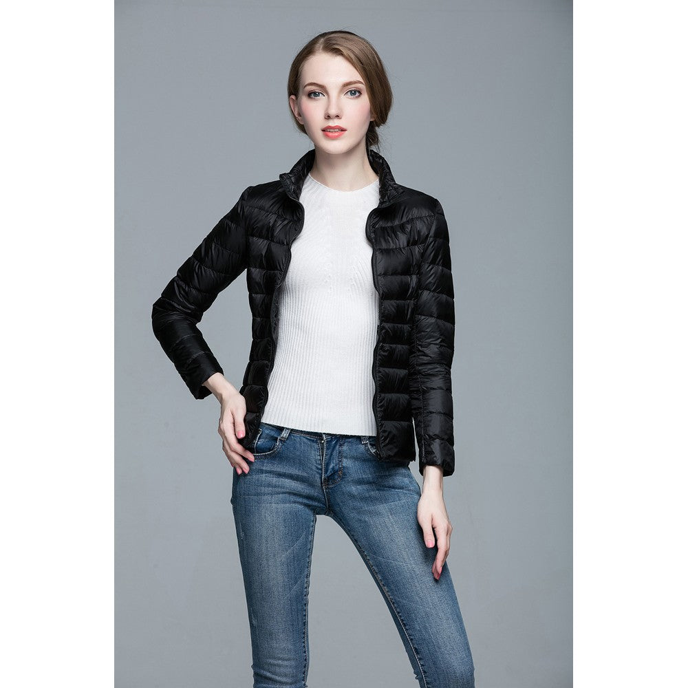 Womens Stand-up Collar Jacket K-6002 Black