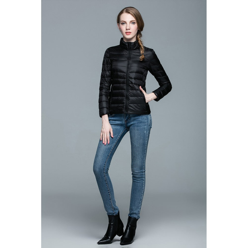 Womens Stand-up Collar Jacket K-6002 Black
