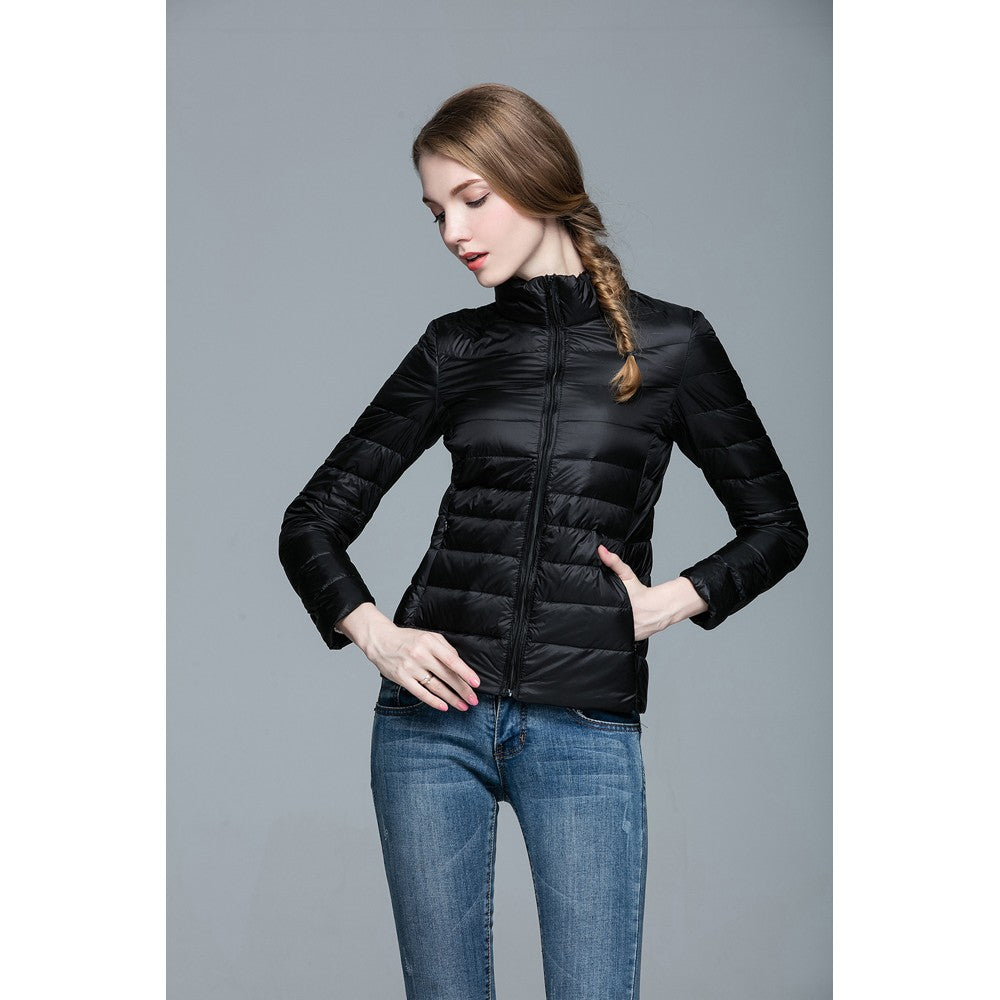 Womens Stand-up Collar Jacket K-6002 Black