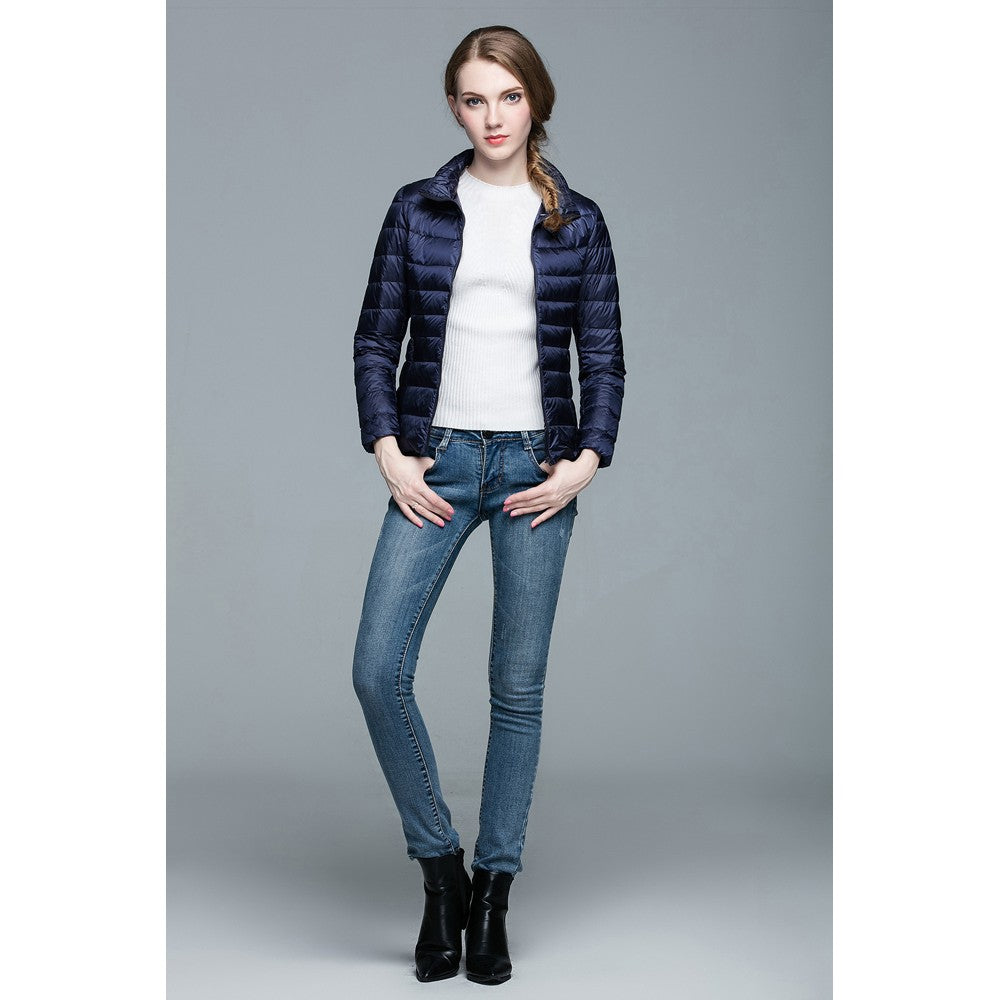 Womens Stand-up Collar Jacket K-6002 Navy