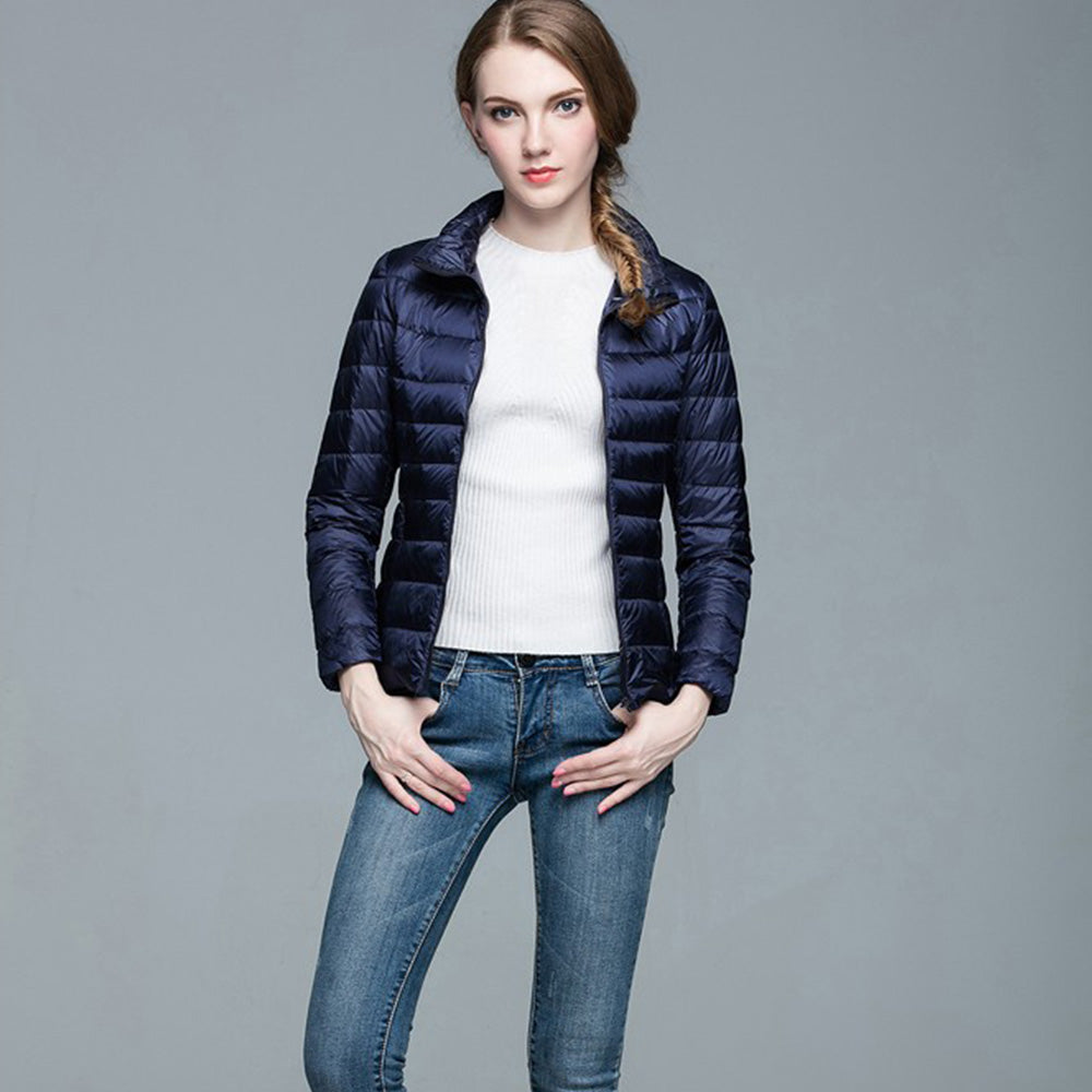 Womens Stand-up Collar Jacket K-6002 Navy