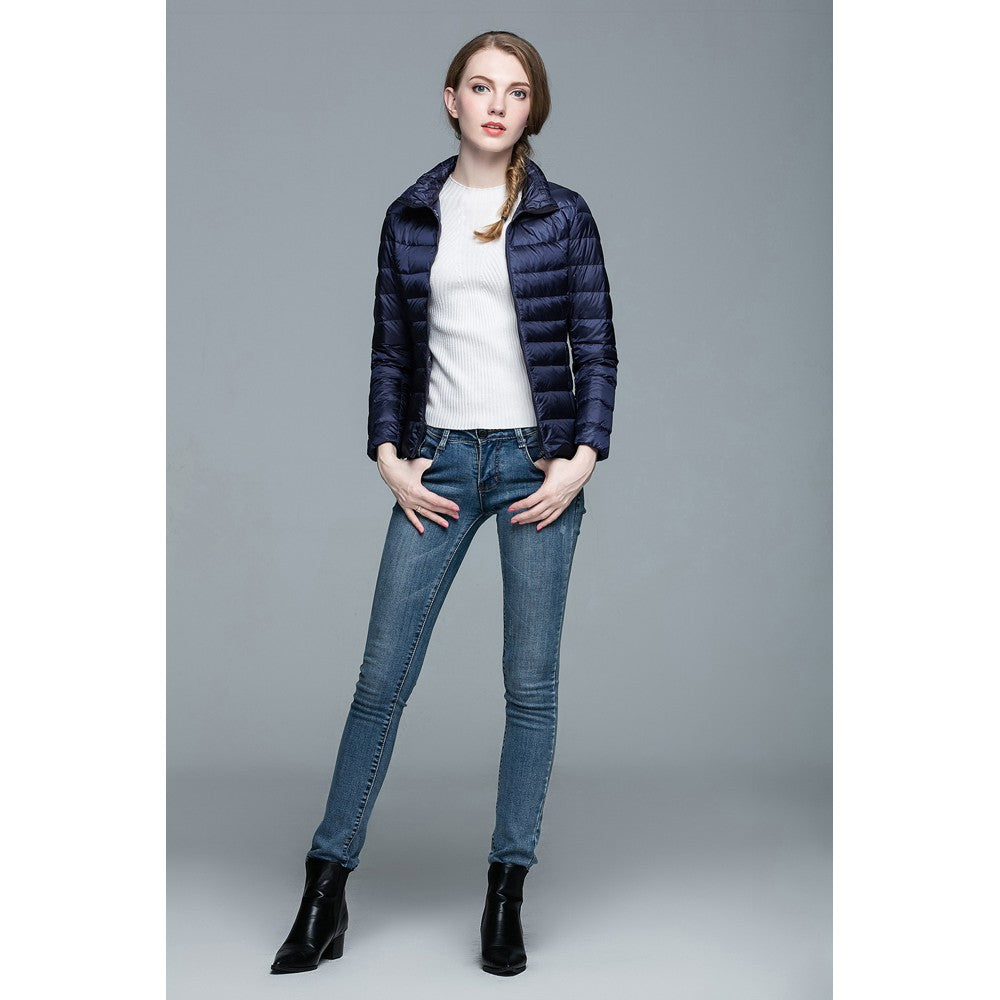 Womens Stand-up Collar Jacket K-6002 Navy