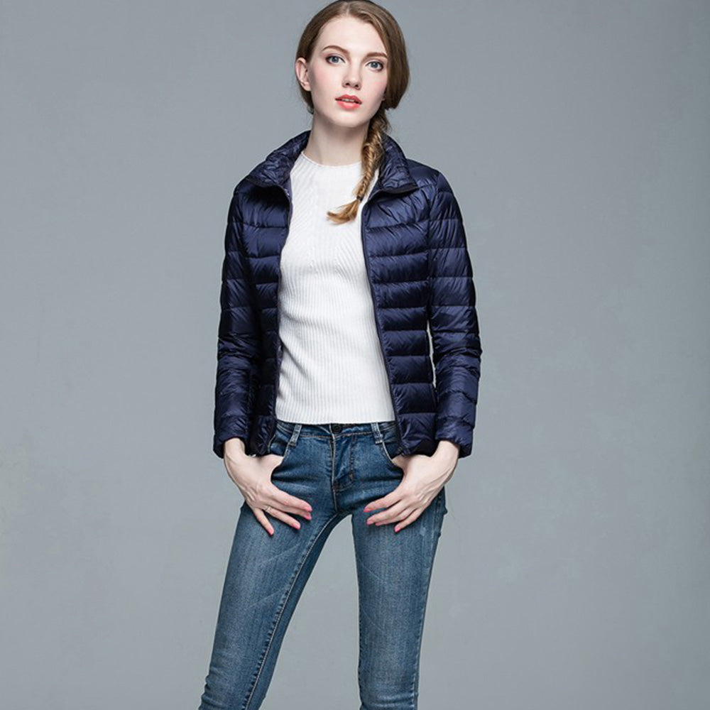 Womens Stand-up Collar Jacket K-6002 Navy