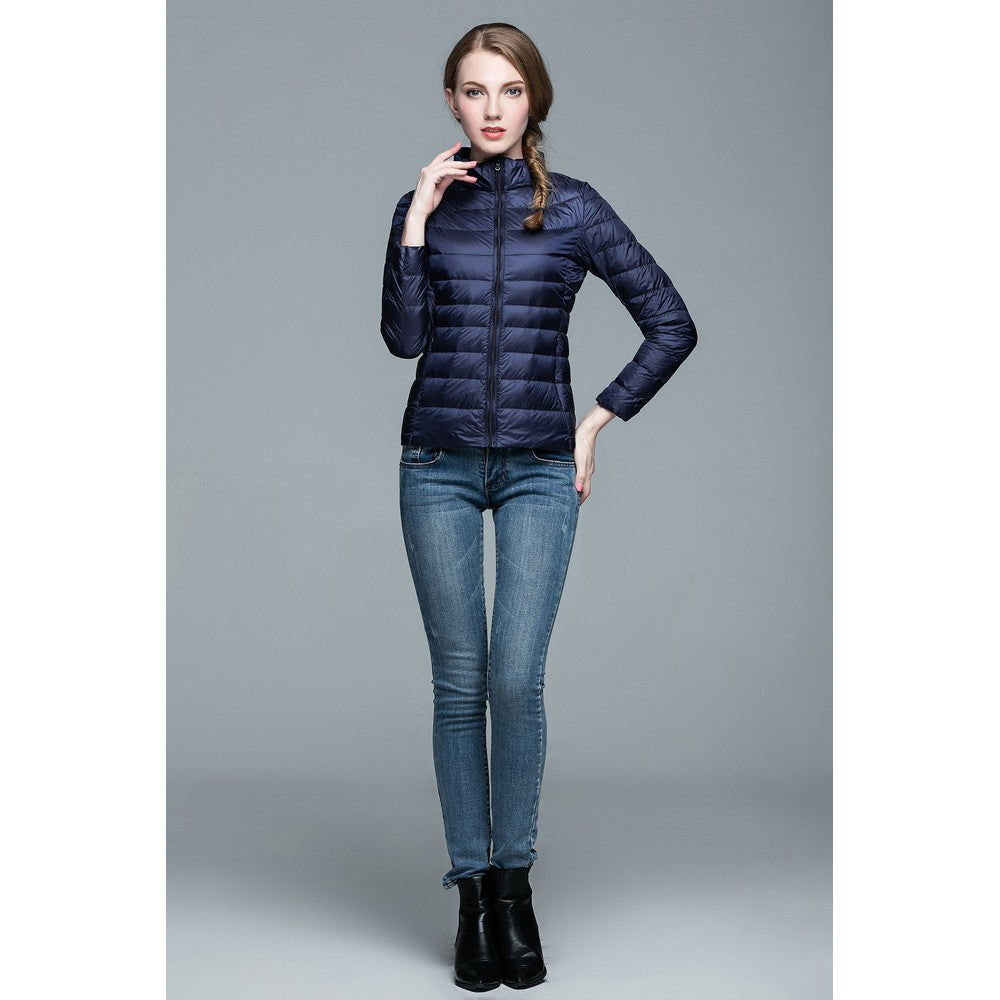 Womens Stand-up Collar Jacket K-6002 Navy