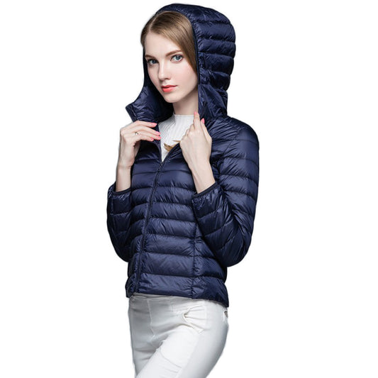 Womens Hooded Warm Jacket K-6003 Navy