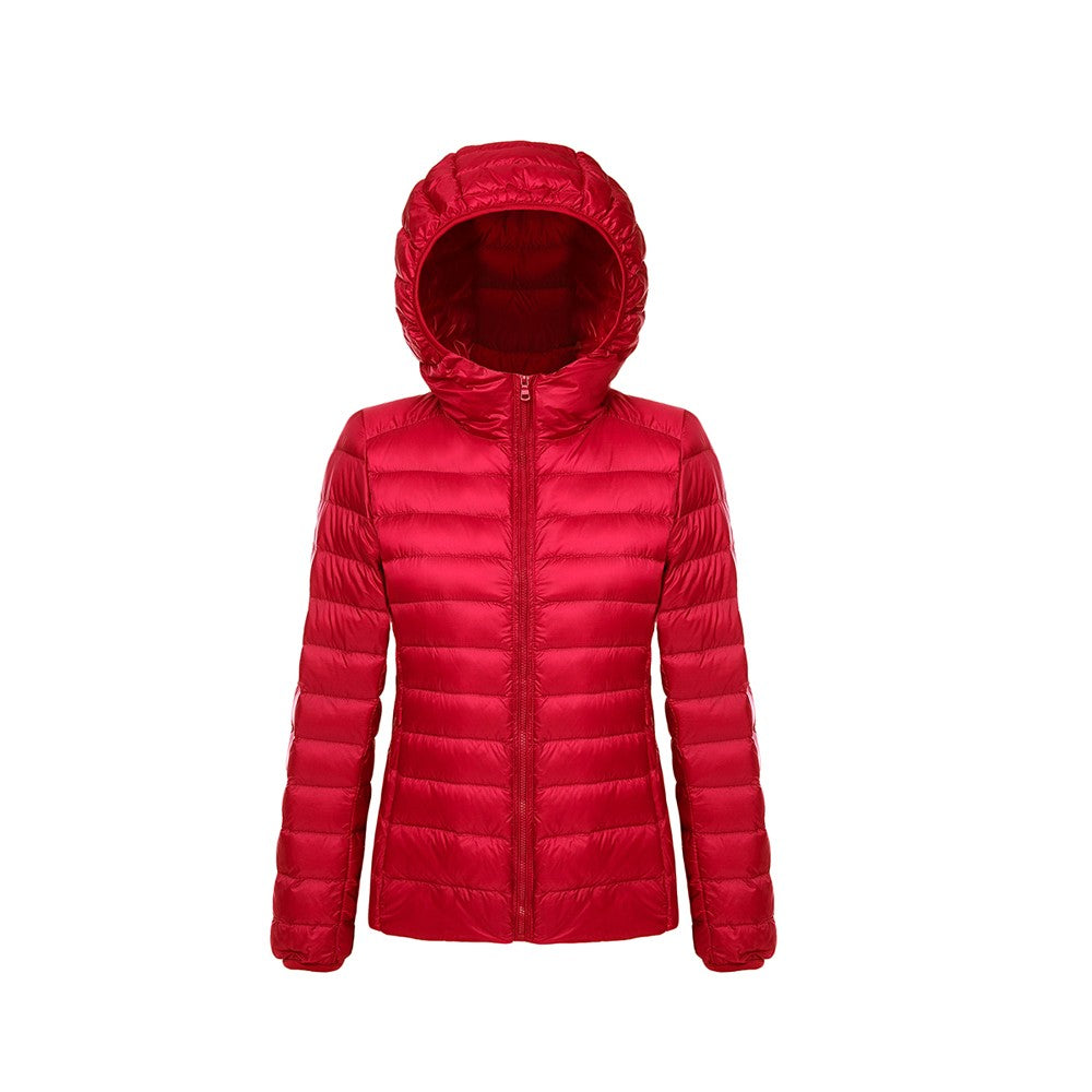 Womens Hooded Warm Jacket K-6003 Red