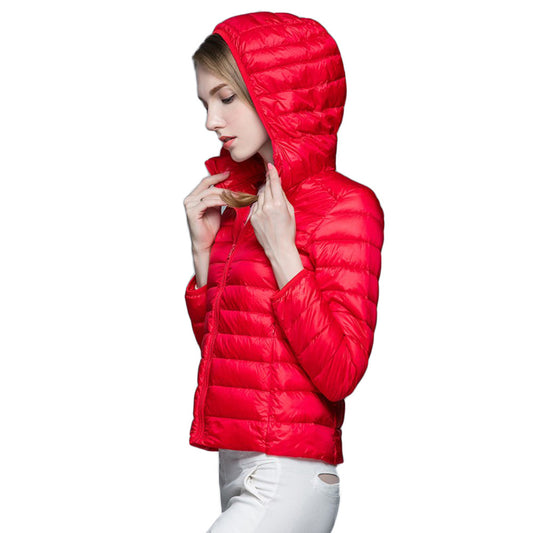 Womens Hooded Warm Jacket K-6003 Red