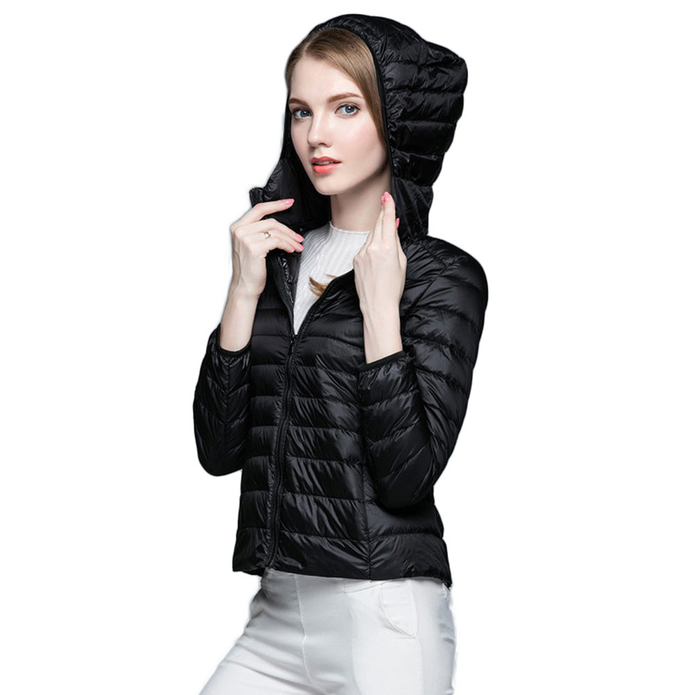 Womens Hooded Warm Jacket K-6003 Black