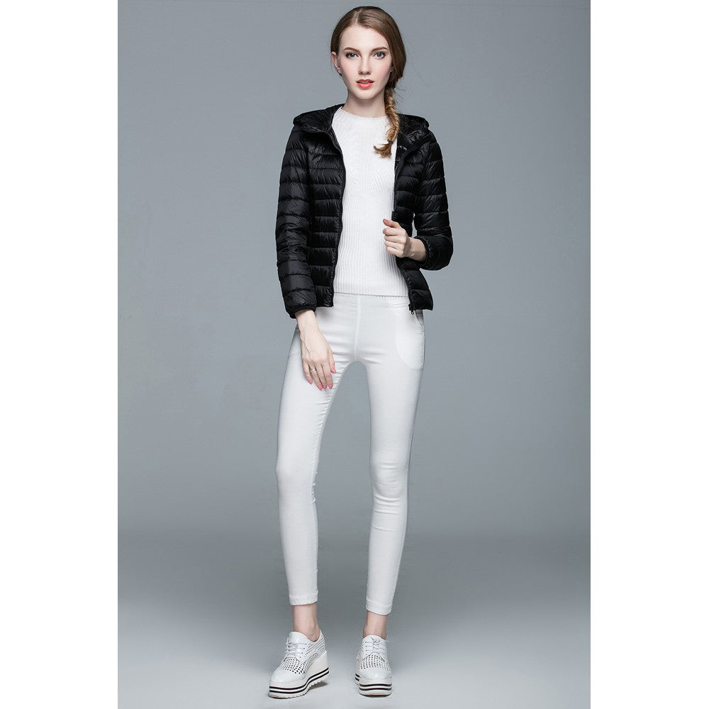 Womens Hooded Warm Jacket K-6003 Black