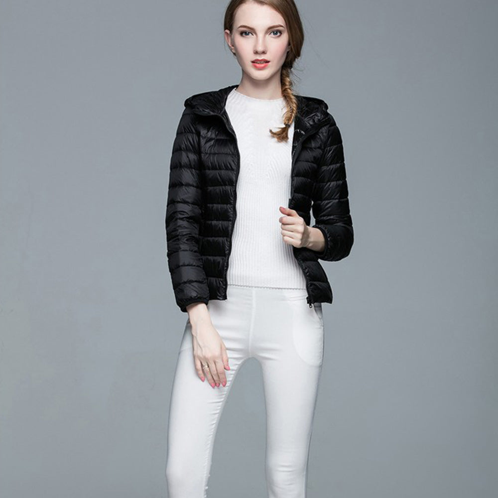 Womens Hooded Warm Jacket K-6003 Black