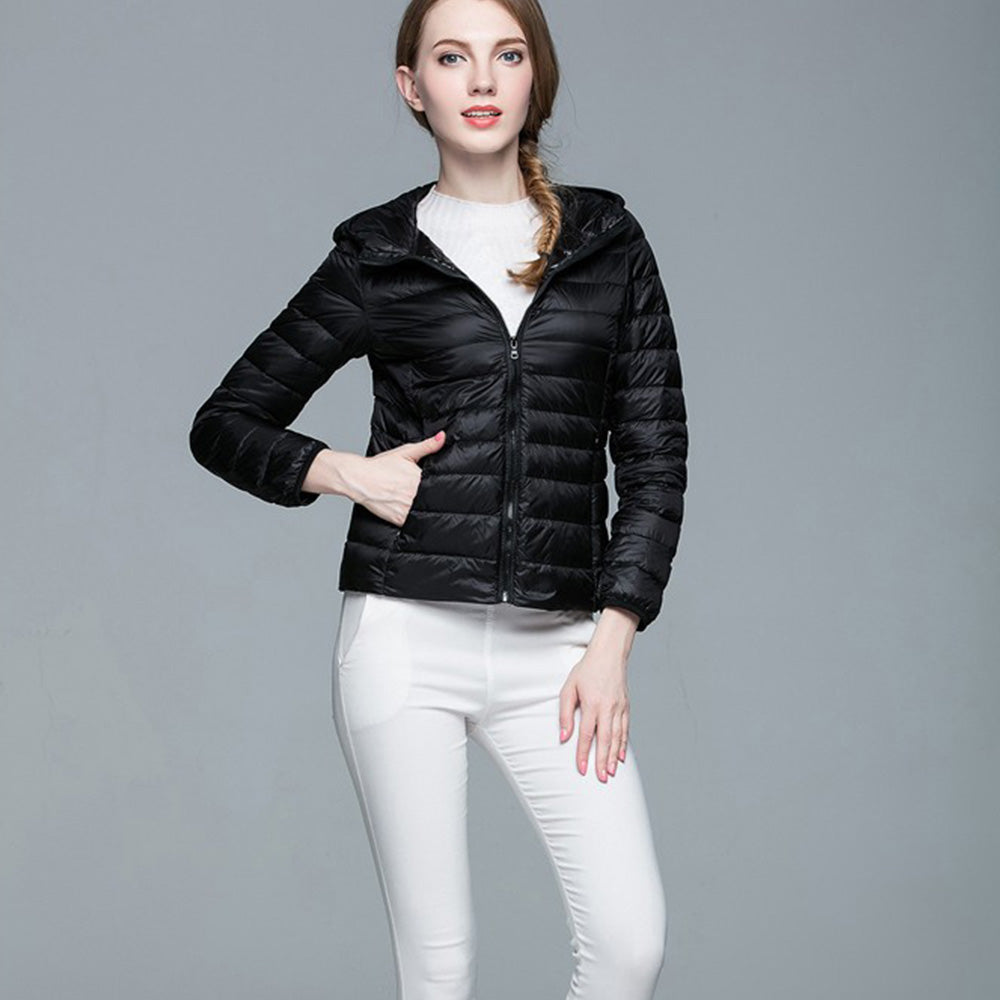 Womens Hooded Warm Jacket K-6003 Black
