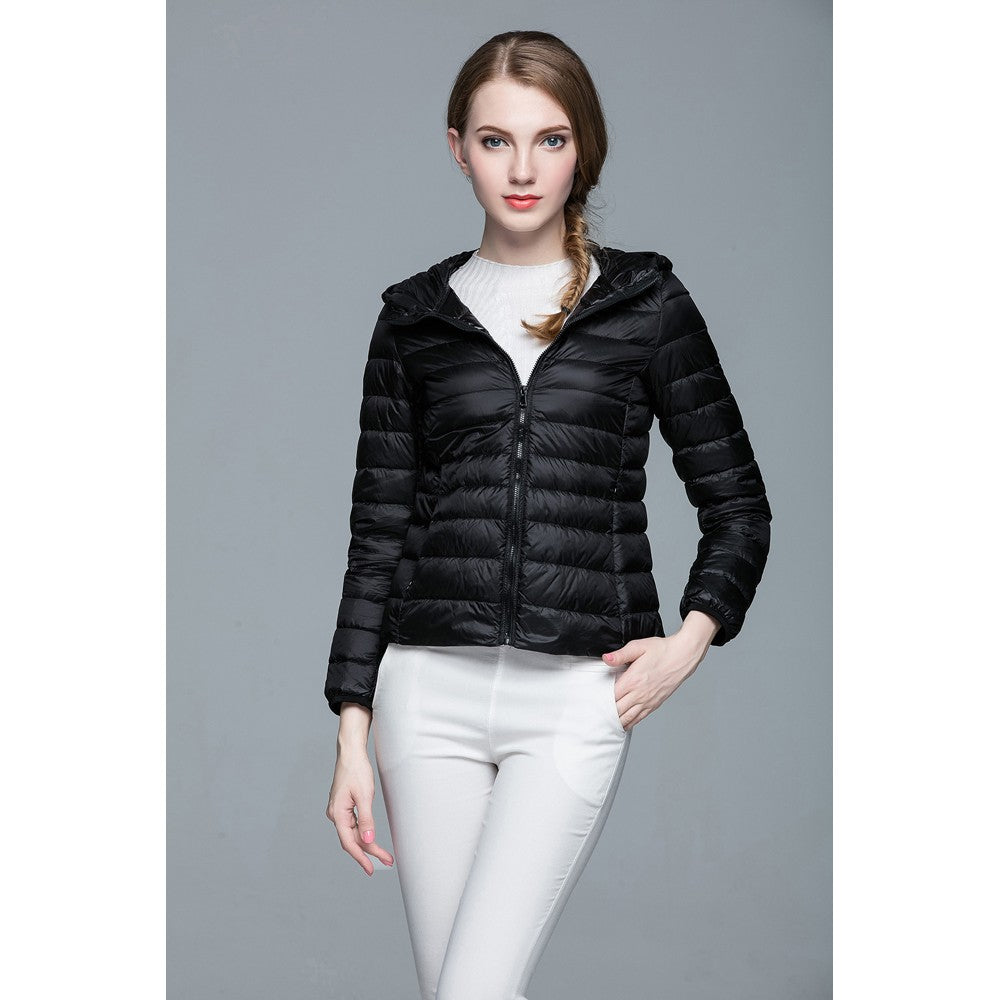 Womens Hooded Warm Jacket K-6003 Black
