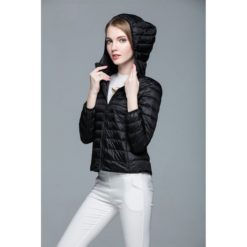 Womens Hooded Warm Jacket K-6003 Black