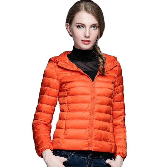Womens Hooded Warm Jacket K-6003 Orange