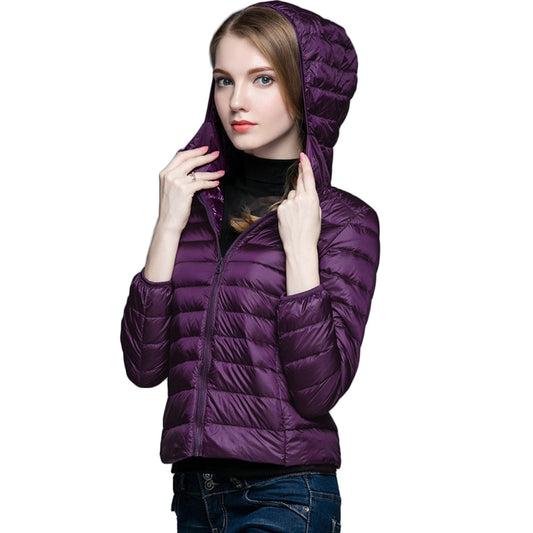 Womens Hooded Warm Jacket K-6003 Purple