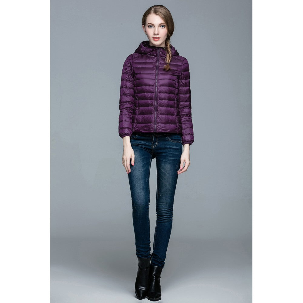Womens Hooded Warm Jacket K-6003 Purple