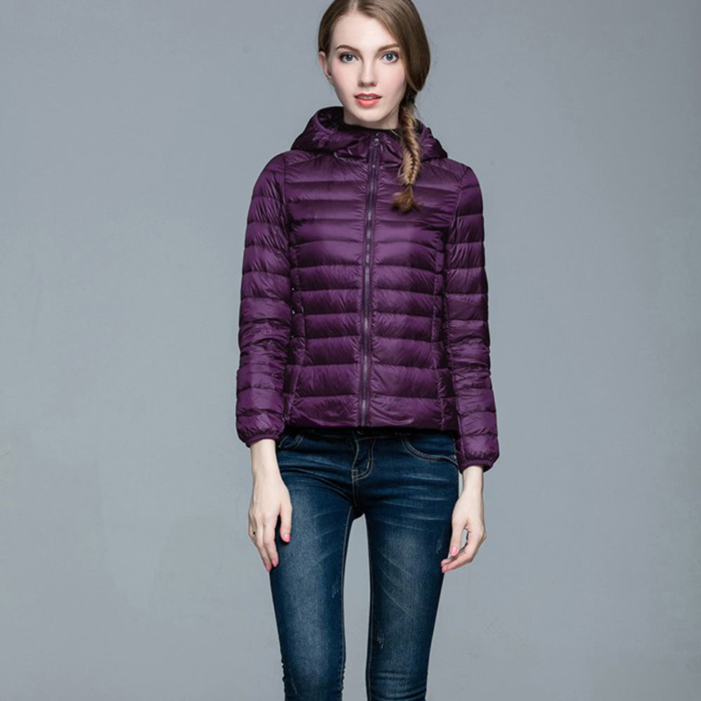 Womens Hooded Warm Jacket K-6003 Purple