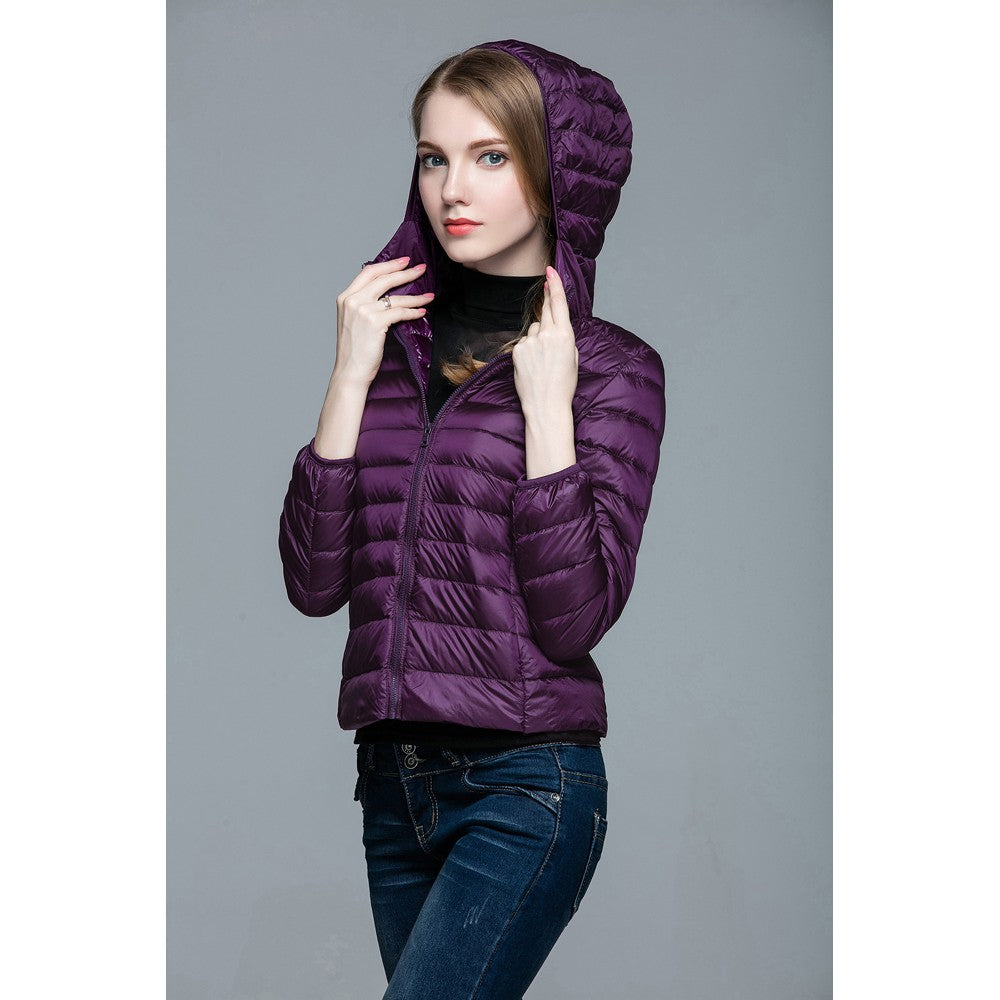 Womens Hooded Warm Jacket K-6003 Purple