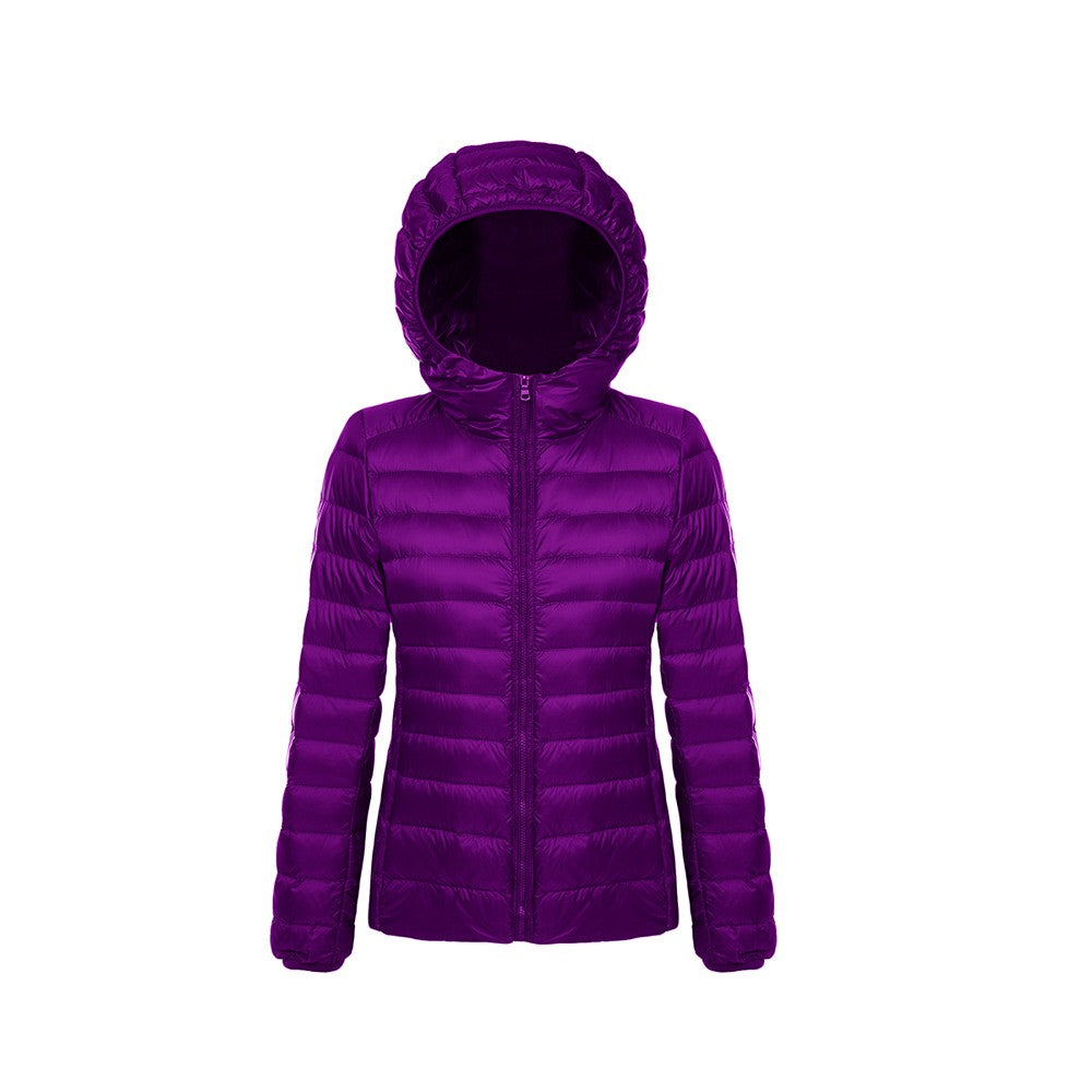 Womens Hooded Warm Jacket K-6003 Purple
