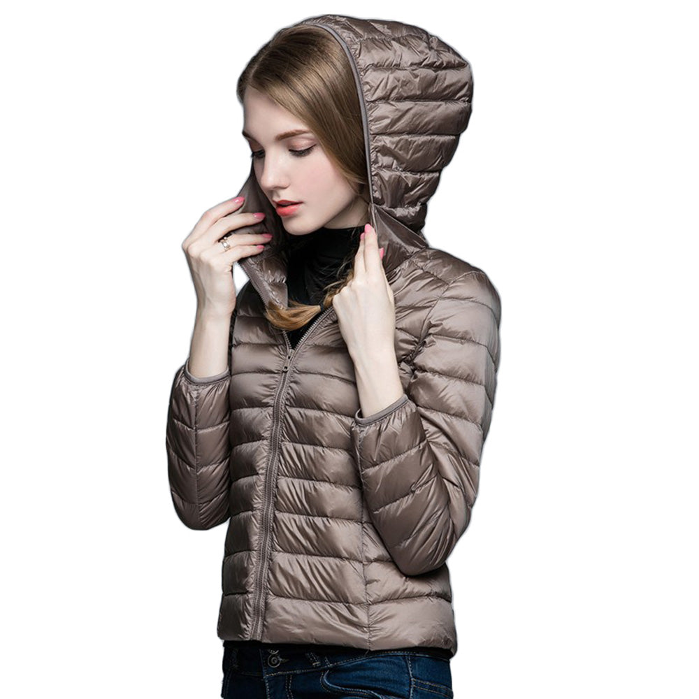 Womens Hooded Warm Jacket K-6003 Camel