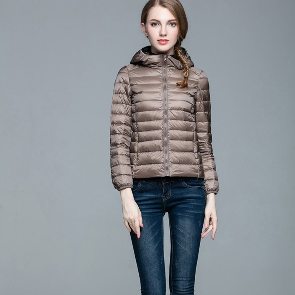 Womens Hooded Warm Jacket K-6003 Camel