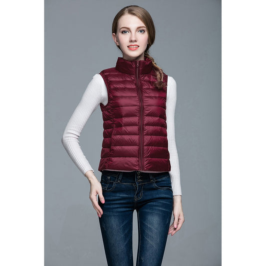 Womens Stand-up Collar Vest K-6001 Winered