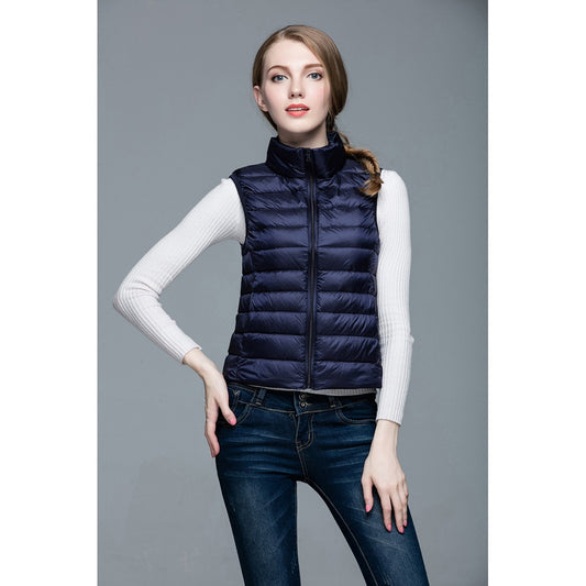 Womens Stand-up Collar Vest K-6001 Navy