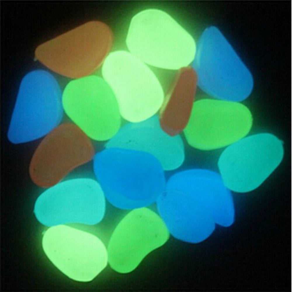 100Pcs Glow-in-the-Dark Pebbles Colourful