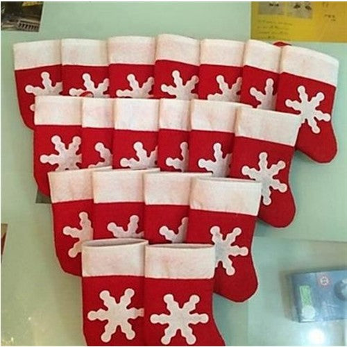 8X13cm 6 Pcs-set Christmas Mini Stocking Cutlery Tableware Holder Ornaments